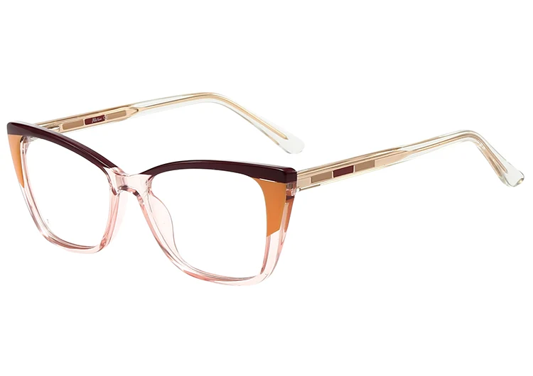 Linear Grid Pattern Colored Core Wire Temple Glasses