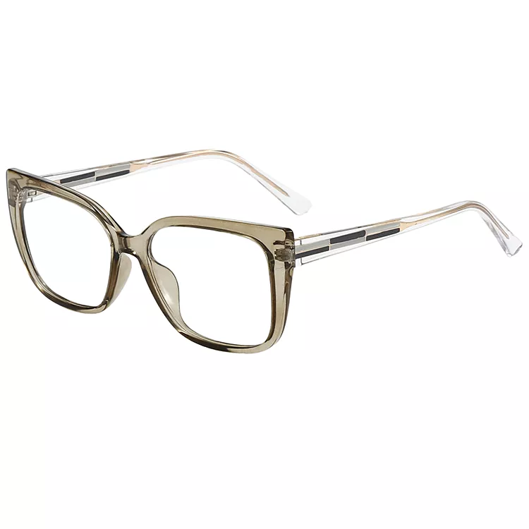 Geometric Color-Block Inlay Colored Core Wire Temple Glasses